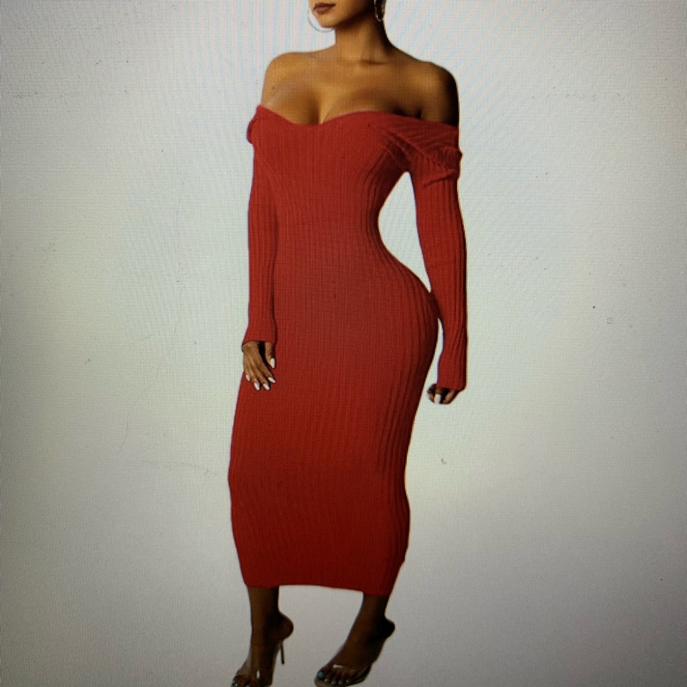 Brand new, never worn red knit bodycon dress size small still with tags
